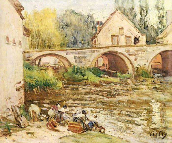 Alfred Sisley Die Wascherinnen von Moret oil painting image